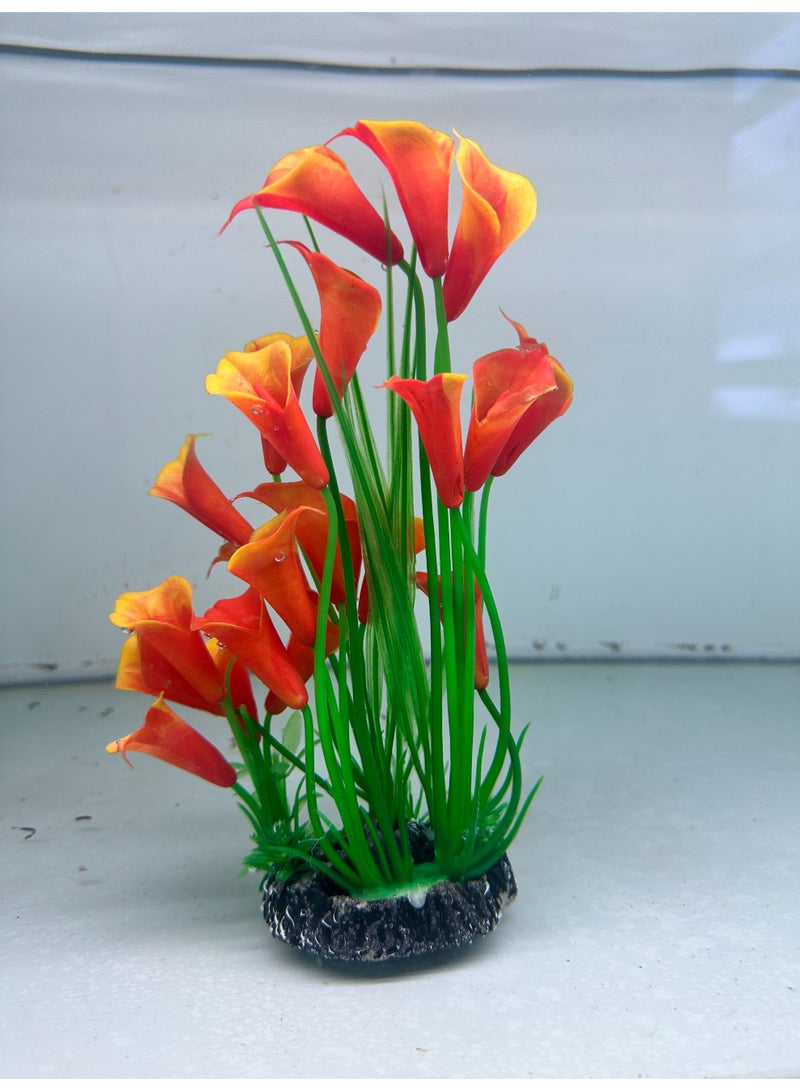HUANXIN HOME Artificial Aquarium Plants Soft Decorative Water Plants for Fish Tank Elegant Base for Decoration，1PCS - Image 4