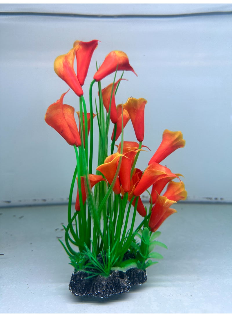 HUANXIN HOME Artificial Aquarium Plants Soft Decorative Water Plants for Fish Tank Elegant Base for Decoration，1PCS - Image 2