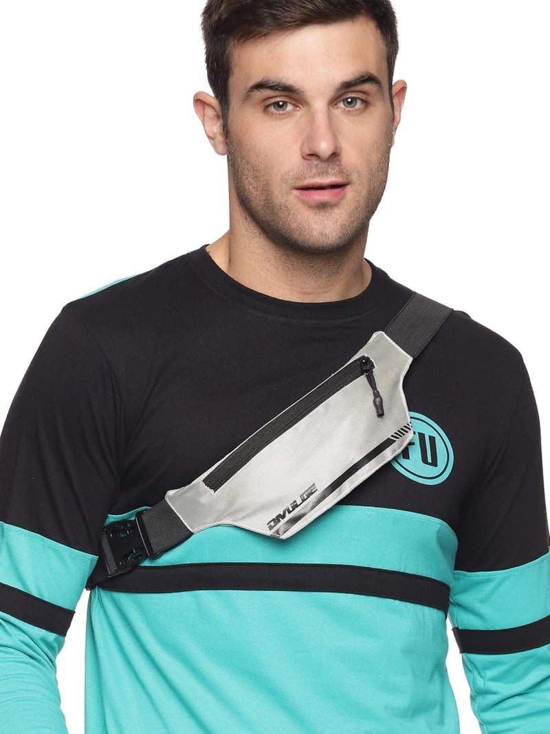 DIVULGE Running Belt Waist Pouch Bag Waist Pouch Bag to Carry Mobile Phone (Silver) - Image 5