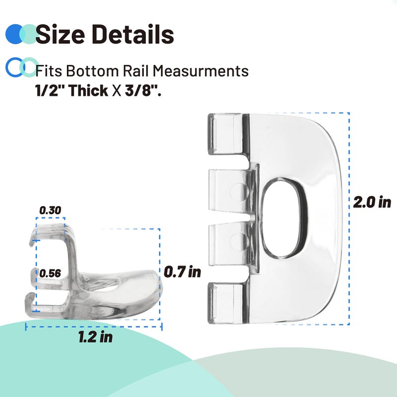 DuckcowsC 4Pcs Shade Lift Handles Compatible with Graber Bali Cordless Mini Blinds and Cellular Shades Made After 2015, Clear Plastic Pulls Fit 3/4" Pleat Cordless Honeycomb Blinds - Image 2