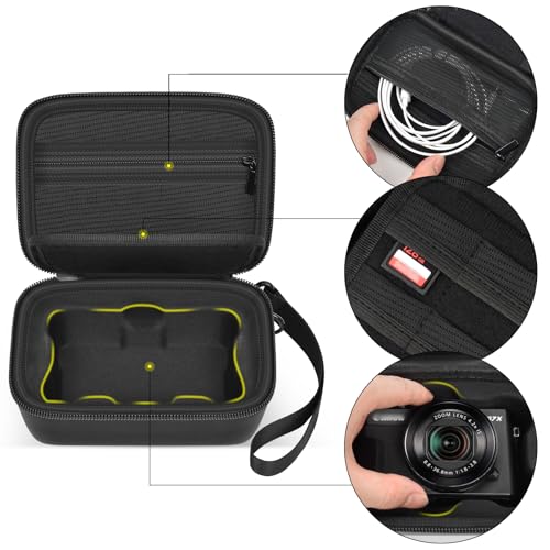 ANKHOH Case for Canon PowerShot G7X Mark III/II, SX740/ 720 4K Digital Vlogging Camera, Point and Shoot Video Camera Bag With Padded Divider Holds SD Cards. Strap is Attached for Travel- Black(Box Only) - Image 4