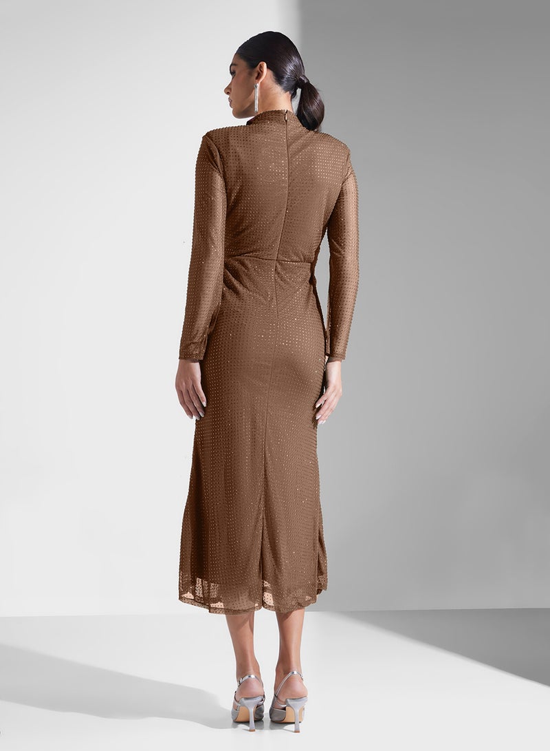 Threadz by Ajooni Draped Sheer Dress - Image 2