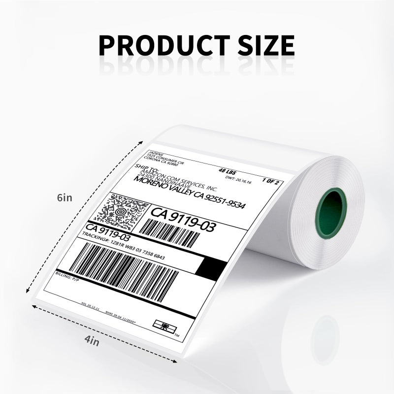 JADENS 2 Rolls Thermal Label Paper, 4Ã—6'' Compatible with C10 - Image 2