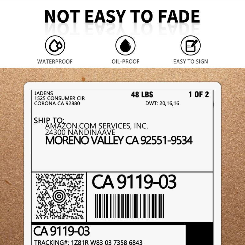 JADENS 2 Rolls Thermal Label Paper, 4Ã—6'' Compatible with C10 - Image 4