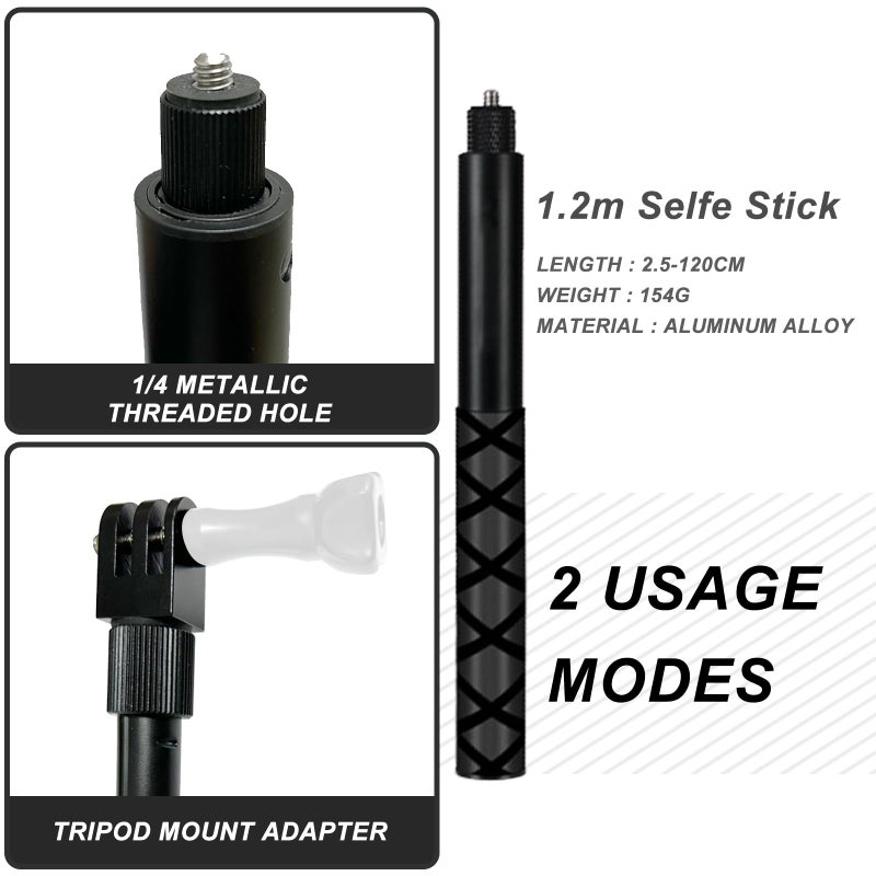 Sruim 120cm Invisible Selfie Stick for Insta360 X4/X5 - Image 3