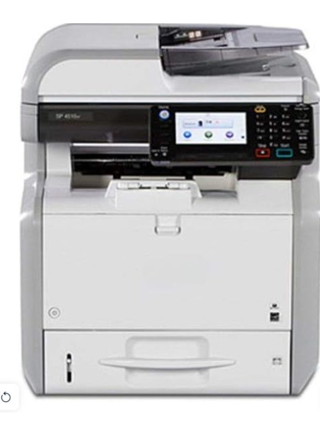 طابعة ليزر متعددة الوظائف أحادية اللون SP 4510SF، طباعة ونسخ ومسح ضوئي وفاكس، سرعة 42 صفحة في الدقيقة، دقة 1200 dpi، Ethernet، مغذي مستندات تلقائي - Image 1