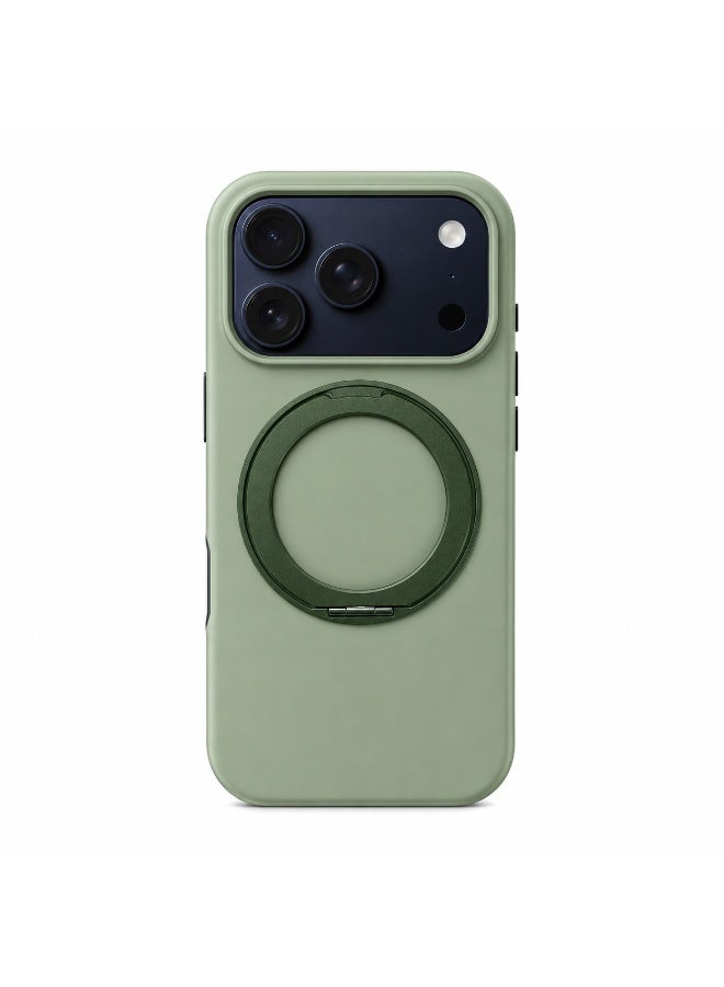 benco Premium Silicone Case with 360° Rotatable Stand for iPhone 17 Pro-Sage Green - Image 1