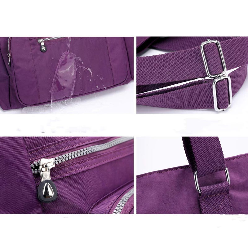 Lavogel Multi Pocket Nylon Totes Handbag Large Shoulder Bag Travel Purse Bags For Women (X-Black) - Image 4