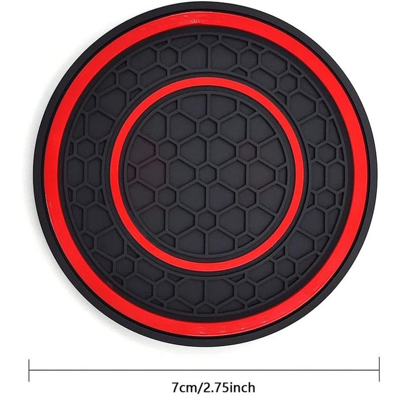 Set Of 2 High Quality Rubber Coasters For Car Cup Holders Non Slip Dust Resistant Easy To Maintain Universal Fit For Most Vehicles Blue - Image 2