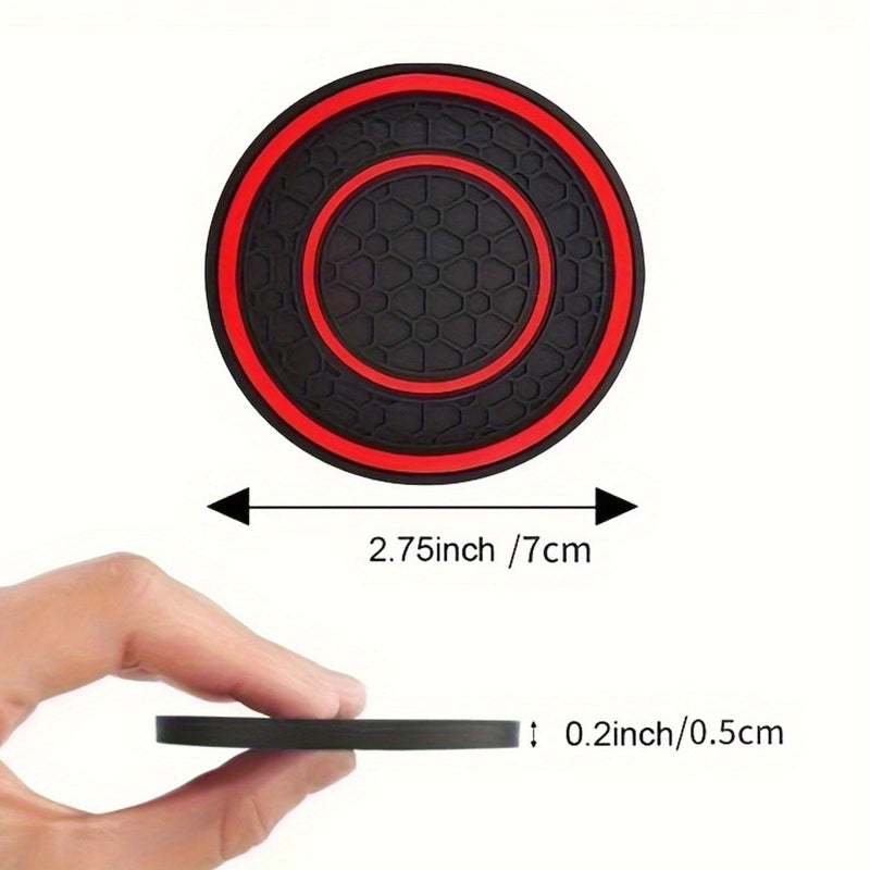 Set Of 2 High Quality Rubber Coasters For Car Cup Holders Non Slip Dust Resistant Easy To Maintain Universal Fit For Most Vehicles Blue - Image 4