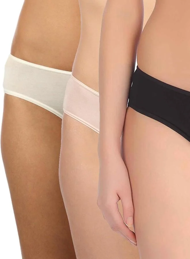 ترايامف Triumph Stretty Cotton Midi For Women Cotton Stretch Briefs Medium Coverage Seamless Panty High Support Everyday| Breathable Comfortable Midi Knickers Multi-Colour L Pack Of 1