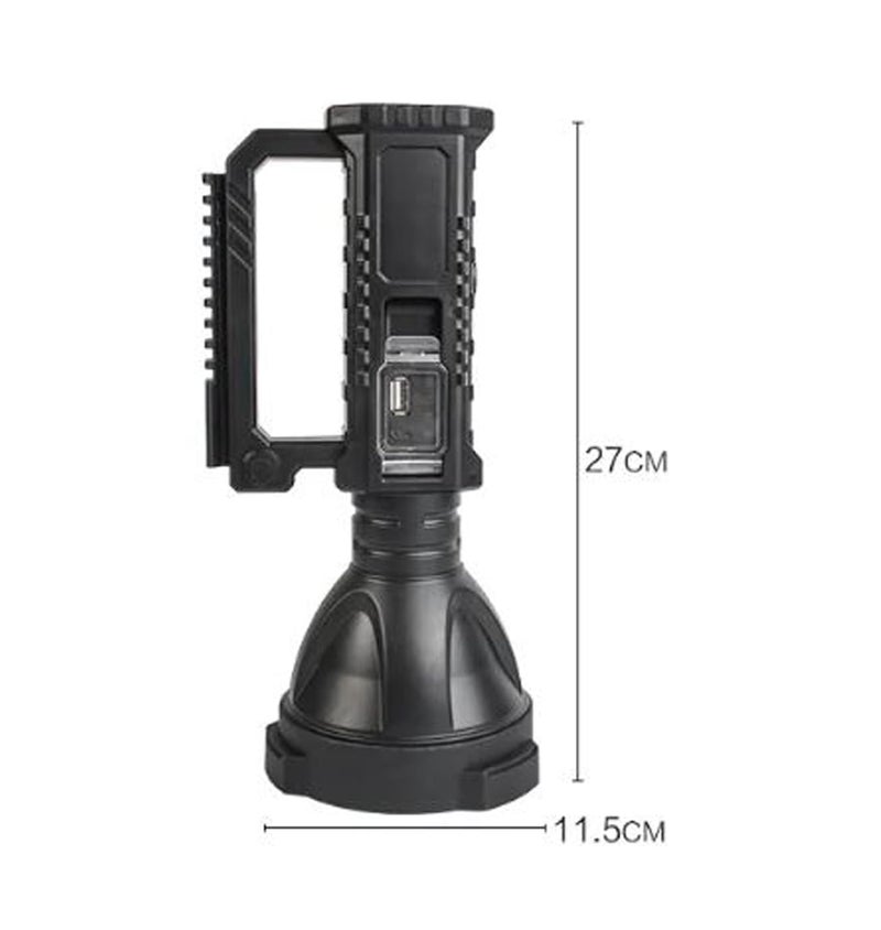 CBEX Rechargeable Spotlight Outdoor1000000 Lumens Led Spotlight Flashlight and Foldable Tripod 4 Modes Waterproof Handheld Spot Light for Outdoor Marine Boating Hunting Black - Image 2
