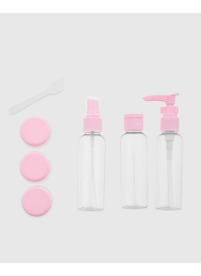 Generic - wolpin Plastic Transparent Spray Bottles For Toiletries Empty Refillable Reusable Cosmetic Shampoo, Cream Fine Mist Perfume Spray Bottle With Travel Pouch Bag Set - Image 1