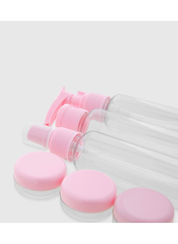 Generic - wolpin Plastic Transparent Spray Bottles For Toiletries Empty Refillable Reusable Cosmetic Shampoo, Cream Fine Mist Perfume Spray Bottle With Travel Pouch Bag Set - Image 1