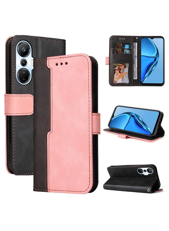 اس-توب جراب لهاتف Infinix Hot 20S مصنوع من الجلد بلون مخيط - Image 1