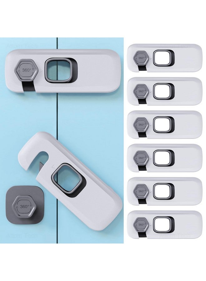 NiHome Child Proof Refrigerator Lock 6Pack Baby Safety Locks For Fridges Cabinets Drawers Double Doors And More Protect Babies From Fridge Accidents Easy Installation Durable Material (Gray) - Image 1