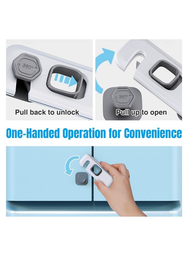 NiHome Child Proof Refrigerator Lock 6Pack Baby Safety Locks For Fridges Cabinets Drawers Double Doors And More Protect Babies From Fridge Accidents Easy Installation Durable Material (Gray) - Image 4