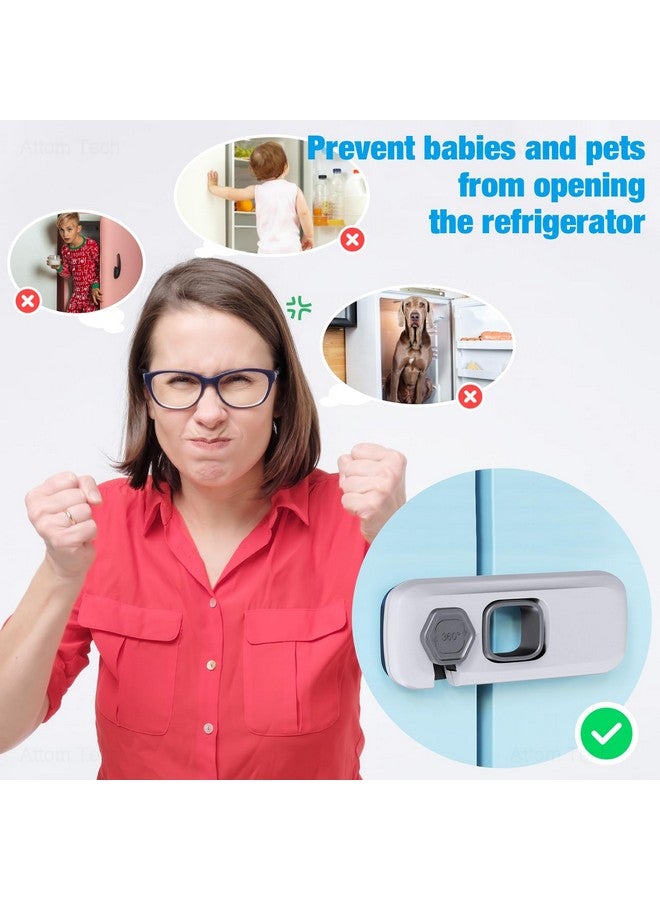 NiHome Child Proof Refrigerator Lock 6Pack Baby Safety Locks For Fridges Cabinets Drawers Double Doors And More Protect Babies From Fridge Accidents Easy Installation Durable Material (Gray) - Image 3