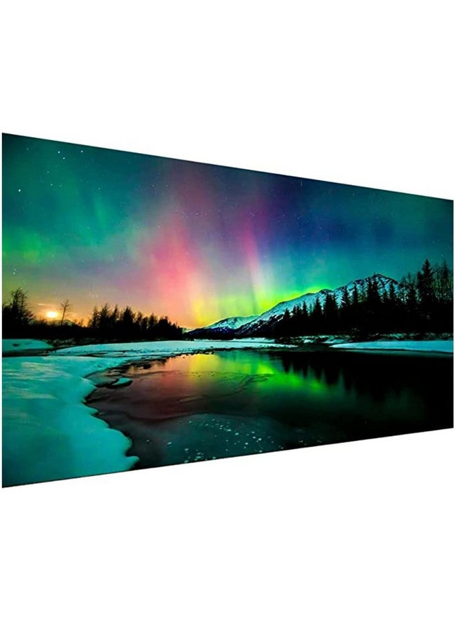 هاسذيب طقم رسم ماسي خماسي الأبعاد من HASTHIP®، طقم رسم ماسي كبير الحجم 27.5 × 15.7 بوصة من بحيرة أورورا للبالغين، فنون وحرف يدوية من أحجار الراين الكريستالية المثقوبة بالكامل، لوحة ماسية فنية لتزيين الحائط في المنزل - Image 1