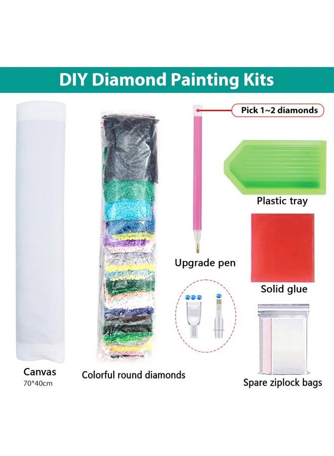 هاسذيب طقم رسم ماسي خماسي الأبعاد من HASTHIP®، طقم رسم ماسي كبير الحجم 27.5 × 15.7 بوصة من بحيرة أورورا للبالغين، فنون وحرف يدوية من أحجار الراين الكريستالية المثقوبة بالكامل، لوحة ماسية فنية لتزيين الحائط في المنزل - Image 3