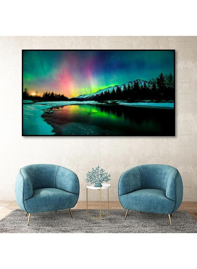 هاسذيب طقم رسم ماسي خماسي الأبعاد من HASTHIP®، طقم رسم ماسي كبير الحجم 27.5 × 15.7 بوصة من بحيرة أورورا للبالغين، فنون وحرف يدوية من أحجار الراين الكريستالية المثقوبة بالكامل، لوحة ماسية فنية لتزيين الحائط في المنزل - Image 2