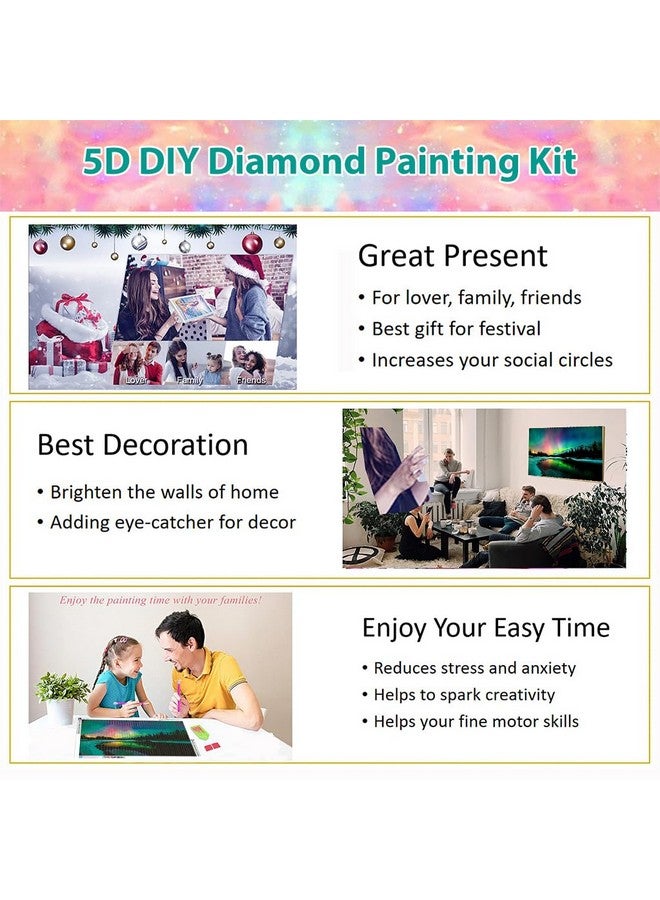 هاسذيب طقم رسم ماسي خماسي الأبعاد من HASTHIP®، طقم رسم ماسي كبير الحجم 27.5 × 15.7 بوصة من بحيرة أورورا للبالغين، فنون وحرف يدوية من أحجار الراين الكريستالية المثقوبة بالكامل، لوحة ماسية فنية لتزيين الحائط في المنزل - Image 5