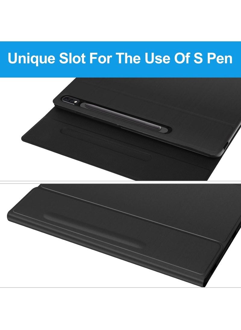 ELTRAZONE Samsung Galaxy Tab S8 Plus/S7 FE/S7 Plus 12.4” Keyboard Case – Magnetic Detachable Bluetooth Keyboard, Protective Stand Cover with S Pen Charging Support, Slim & Durable Design for Galaxy Tab S8+ (2022), S7 FE (2021), S7+ (2020) – Black - Image 2