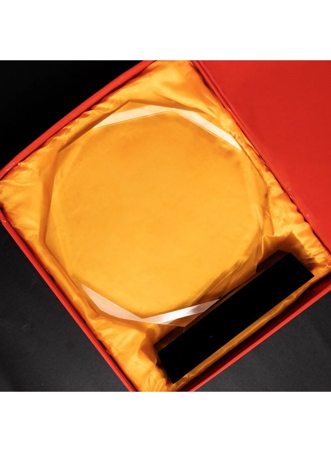 Premium Faceted Crystal Award Plaque with Black Base  Elegant Clear Crystal Recognition Trophy - Image 3