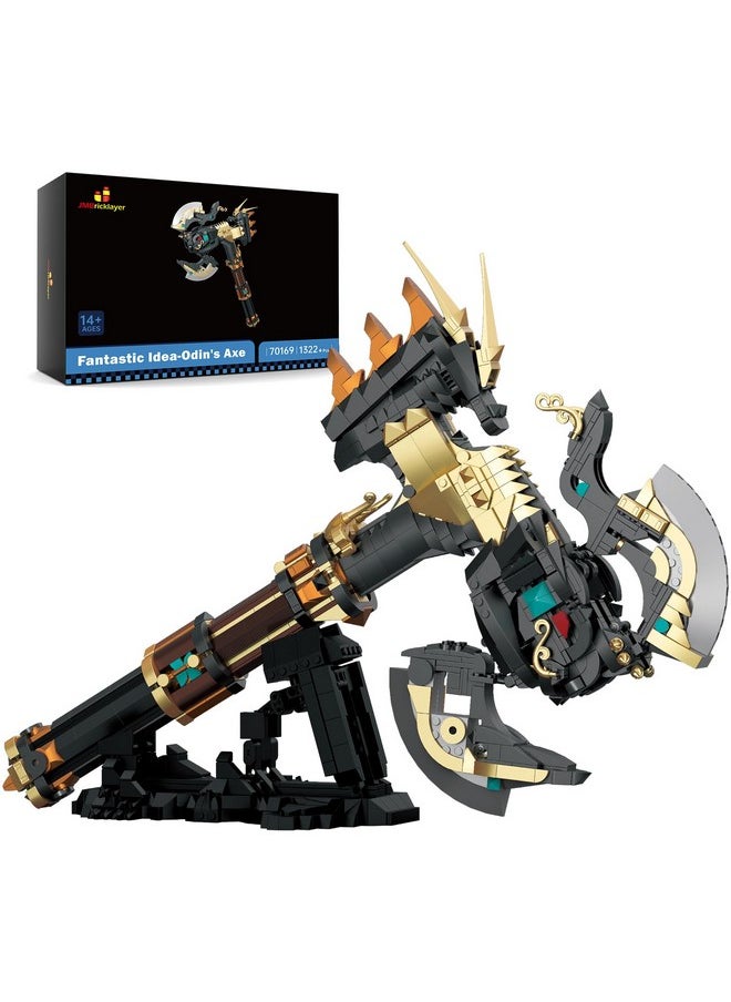 JMBricklayer JMBricklayer Axe Weapon Building Blocks Set 70169, Chinoiserie Weapon Axe Model Kit with Base, Home Office Display, Cool Cosplay Action Figures Weapon Toy, Gift for Adults Kids Anime or Movies Fans  - Image 1