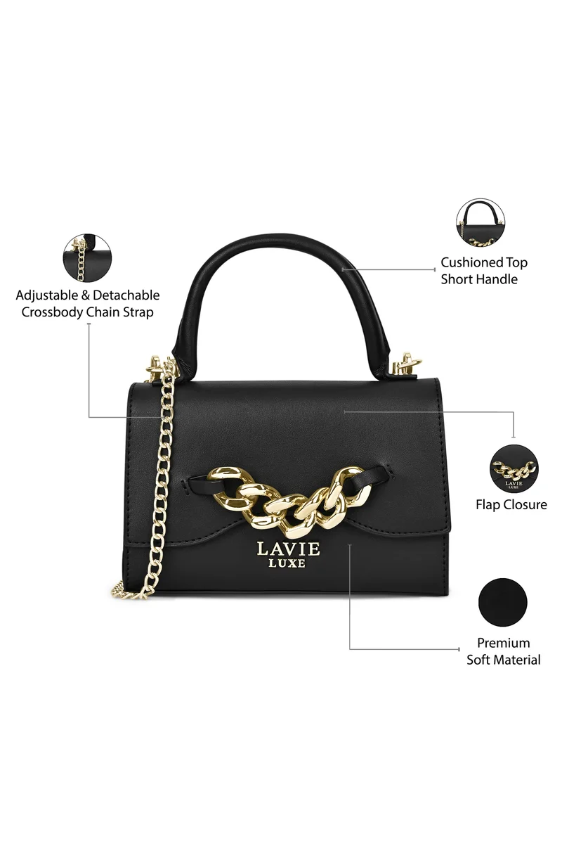 Lavie Luxe Women's Chain26 Flap Sling (Black)