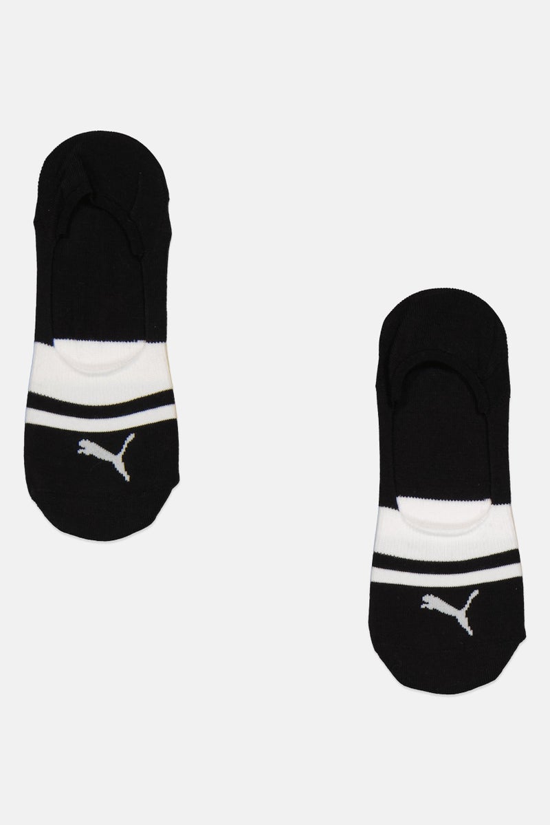 PUMA Men 2 Pair Anti-Slip Heel Socks, Black/White - Image 1