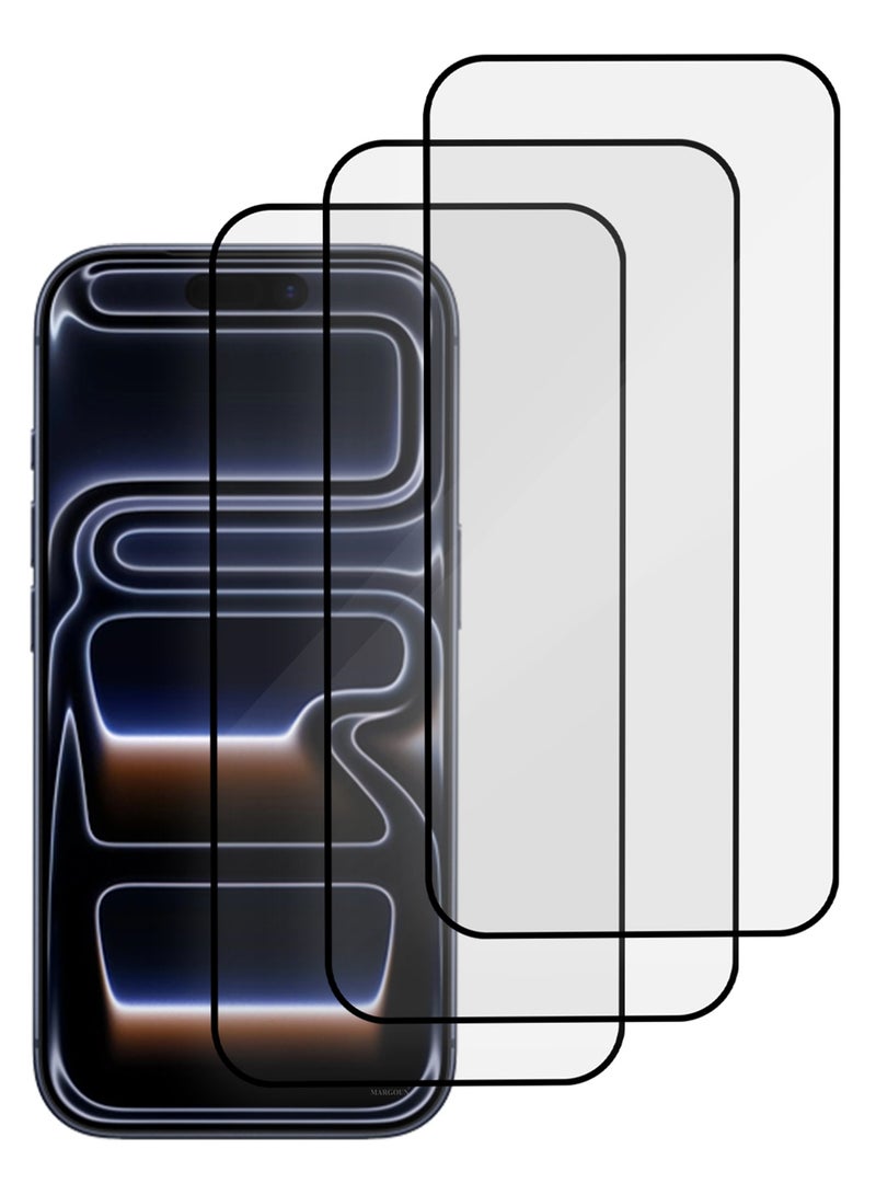 CATANES 3 Packs Screen Protector for iPhone 17 Pro - 3D Full Coverage 9H Tempered Glass Bubble-Free Installation High Protection Scratch Resistant - Image 3
