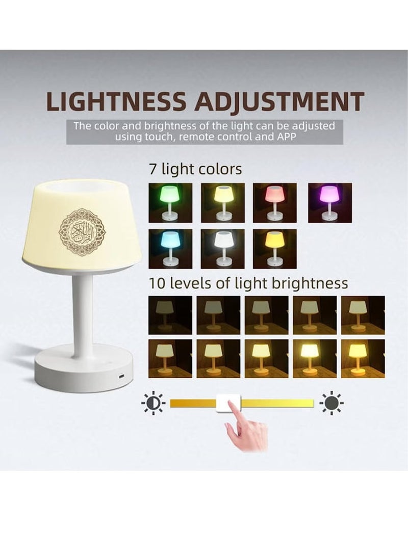 Raxoom Table Lamp Quran Speaker,Muslim Bluetooth Speaker,Digital Speaker with Remote&Mobile App Night Light Desk Lamp for Kids - Image 3