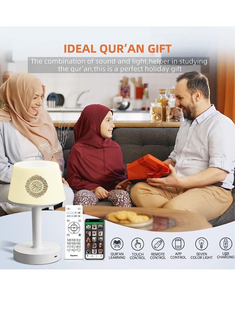 Raxoom Table Lamp Quran Speaker,Muslim Bluetooth Speaker,Digital Speaker with Remote&Mobile App Night Light Desk Lamp for Kids - Image 5