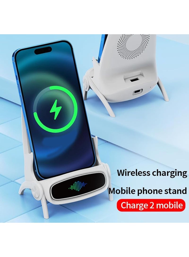 Arabest Portable Mini Chair Wireless Charger Supply for All Phones，Mini Chair Wireless Charger, 2025 New Mini Chair Wireless Fast Charger Multifunctional Phone Holder, 3 in 1 Wireless Charger Station Phone Stand 15W Fast Charger (green) - Image 4
