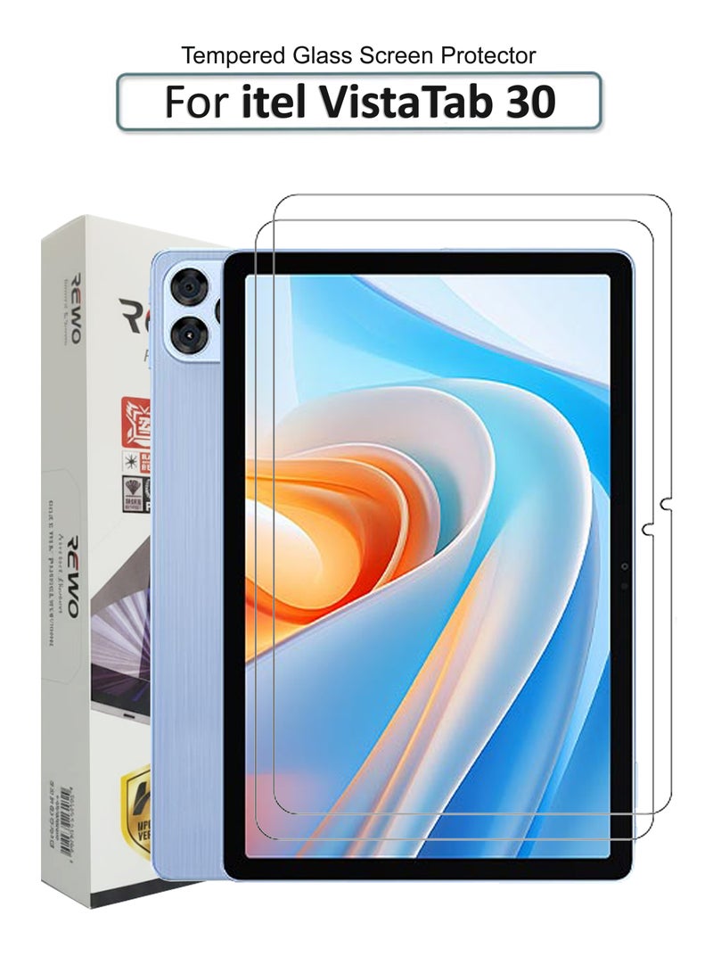 REWO For itel VistaTab 30 - 11 inches - Combo Pack Tempered Glass Screen Protector - Premium HD Delicate Touch , Higher Transparency , Easy to Install ,Anti-scratch and Bubble-free Screen Protector - Clear - Image 1