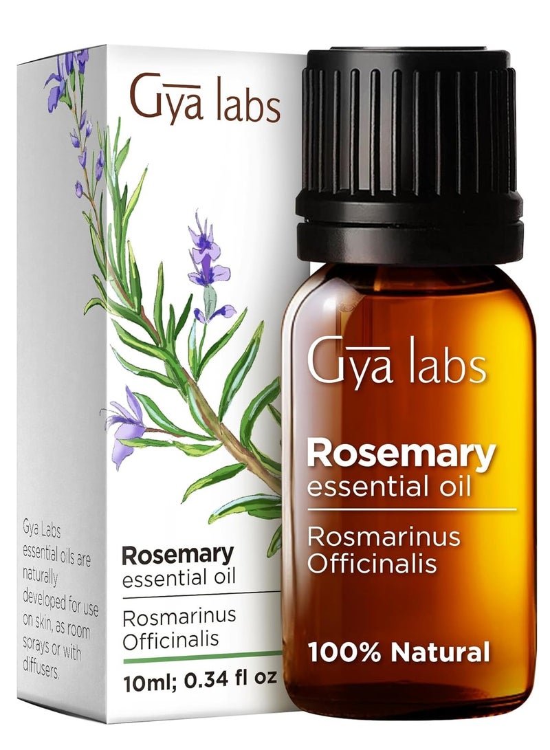 جيا لابس زيت إكليل الجبل للشعر وفروة الرأس من Gya Labs - زيوت إكليل الجبل العطرية الطبيعية 100% للشعر والبشرة وزيت إكليل الجبل العطري للموزع - زيوت عطرية نقية 100% (0.34 أونصة سائلة) - Image 1