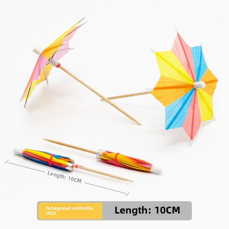 Colorful Cocktail Umbrella Picks Octagonal umbrella 10cm