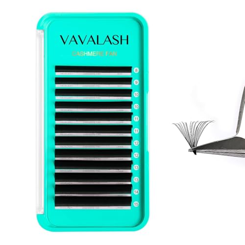 VAVALASH Cashmere Easy Fan Lashes 003 005 007 CCCDDD Volume Lash Extensions 8MM20MM Matte Black Self Fanning Eyelash Extensiones Professional Supplies for Lash Artists D007815mm - Image 1