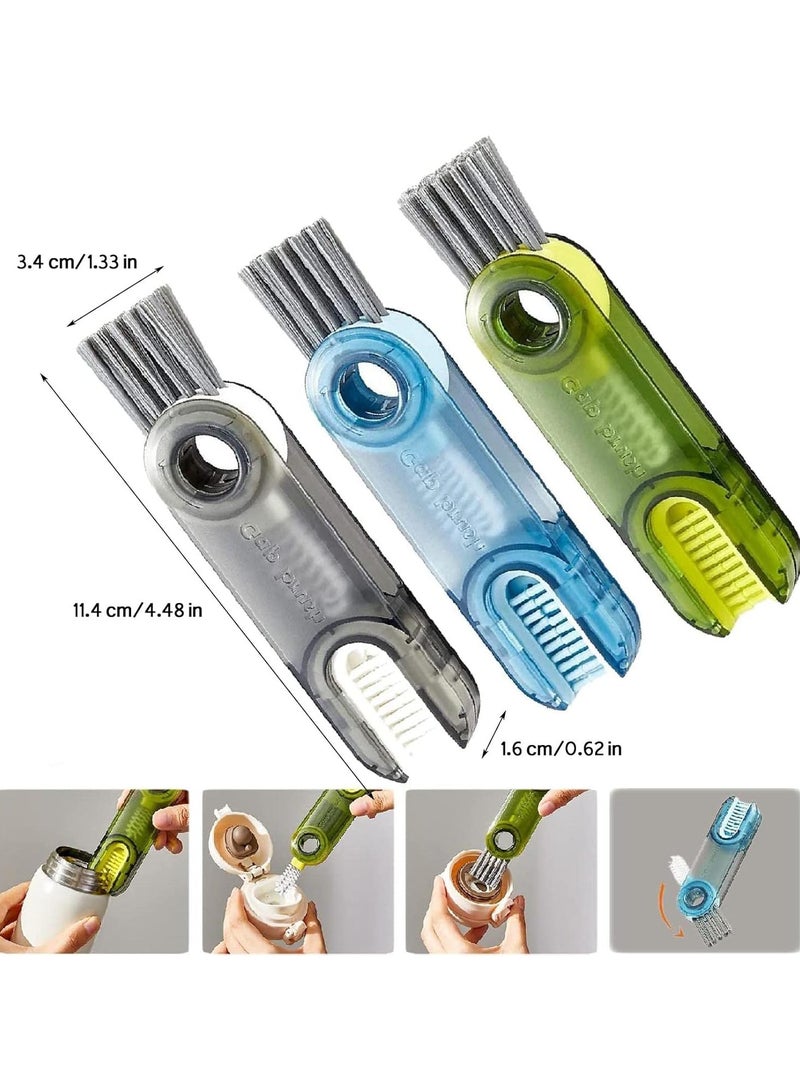 3pcs 3-in-1 Multifunctional Cleaning Brush for cleaning cup lids, crevices, bottles - Image 3