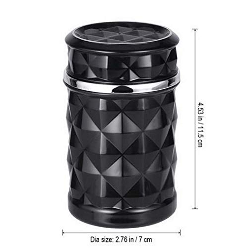 Oshotto Fire Proof Car Portable Diamond Design Ashtray Compatible with Hyundai Creta 2020-2021 (Black) - Image 4