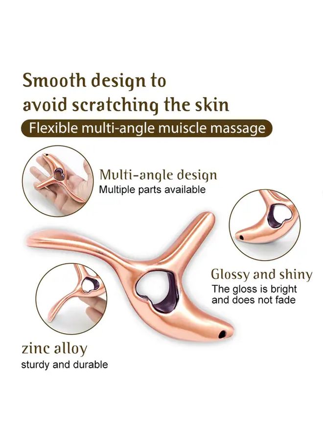 Professional Heavy Duty Manual Acupressure Massager Stainless Steel Gua Sha Tool Silvery Color - Image 2