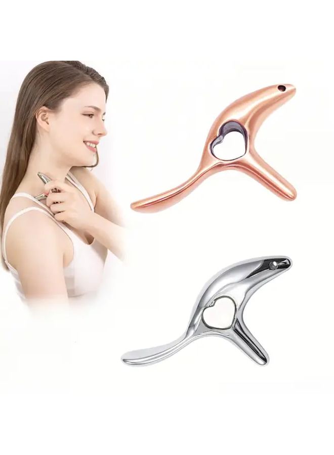 Professional Heavy Duty Manual Acupressure Massager Stainless Steel Gua Sha Tool Silvery Color - Image 1