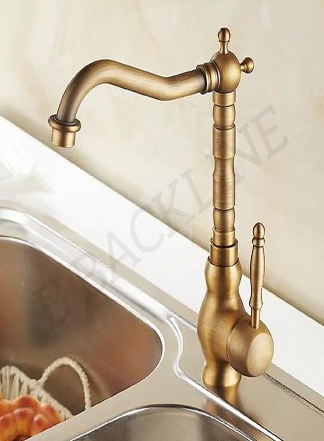 B Backline Brass Kitchen Sink Mixer Tap - 360° Rotatable Swivel High Arc | Hot & Cold Sink Mixer Faucet | Kitchen Water Taps | Kitchen Sink Faucets (Antique Finish) - Image 4