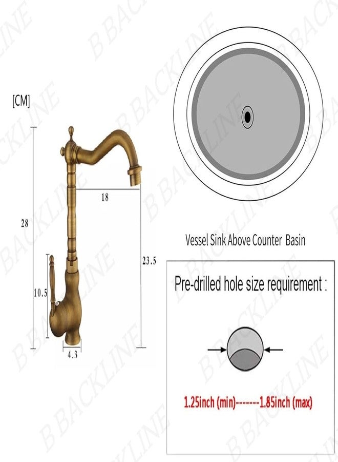 B Backline Brass Kitchen Sink Mixer Tap - 360° Rotatable Swivel High Arc | Hot & Cold Sink Mixer Faucet | Kitchen Water Taps | Kitchen Sink Faucets (Antique Finish) - Image 3