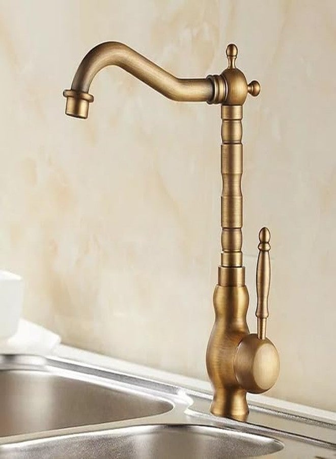 B Backline Brass Kitchen Sink Mixer Tap - 360° Rotatable Swivel High Arc | Hot & Cold Sink Mixer Faucet | Kitchen Water Taps | Kitchen Sink Faucets (Antique Finish) - Image 1