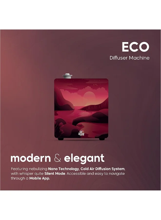 Dr Scent Dr Scent Breeze of Joy Essential Oil ECO Diffuser Fragrance Machine | Supporting Mobile APP (Red)