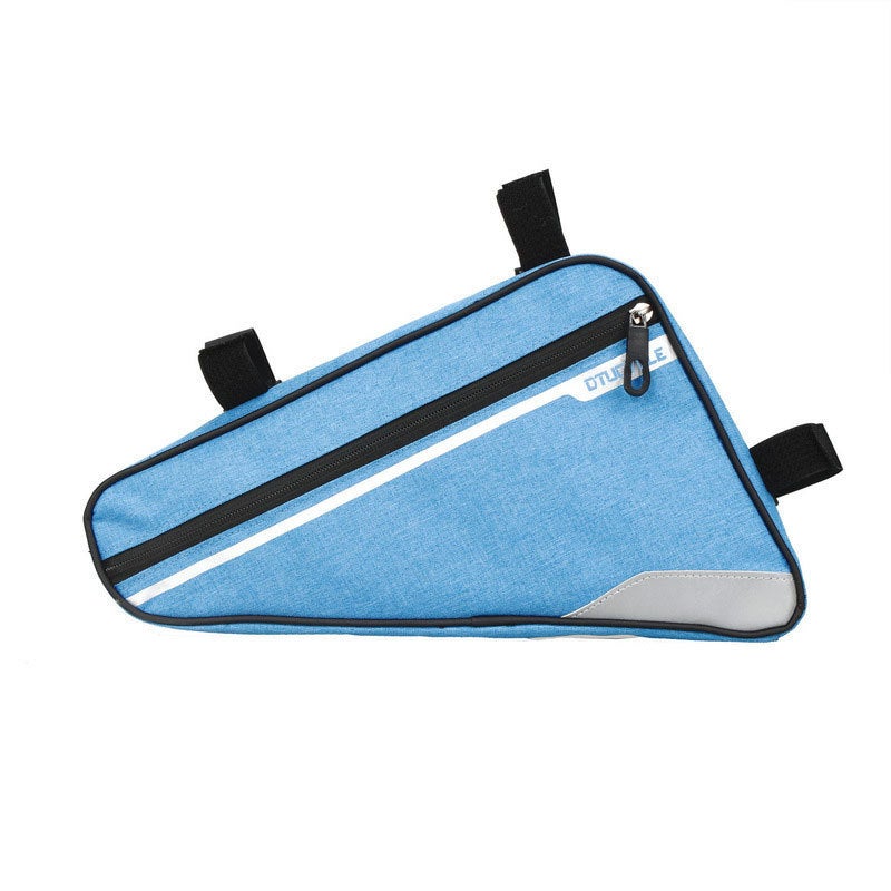 Generic B- SOUL bicycle bag triangle bag beam bag waterproof upper tube saddle bag mountain road bike riding large capacity Blue