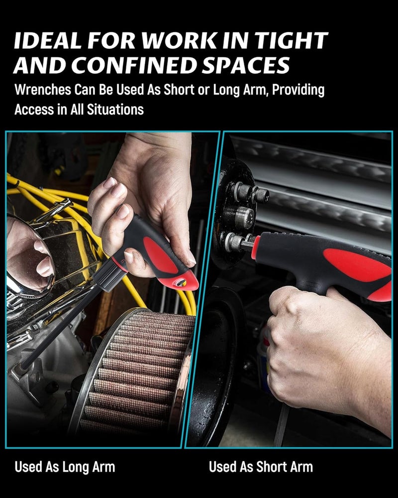 Lichamp T Handle Allen Wrench Set Metric, 8 Piece Heavy Duty Standard Long Tee Handle Allen Hex Key Set, 2-10mm - Image 4