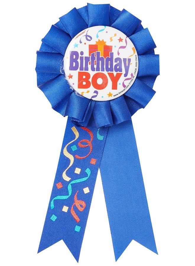 Amscan Birthday Boy Award Ribbon 1 Pc, Blue 5 1/2" - Image 3